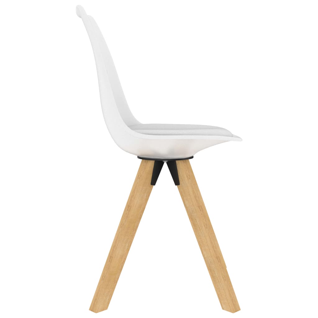 vidaXL Eetkamerstoelen 4 st PP en massief beukenhout wit