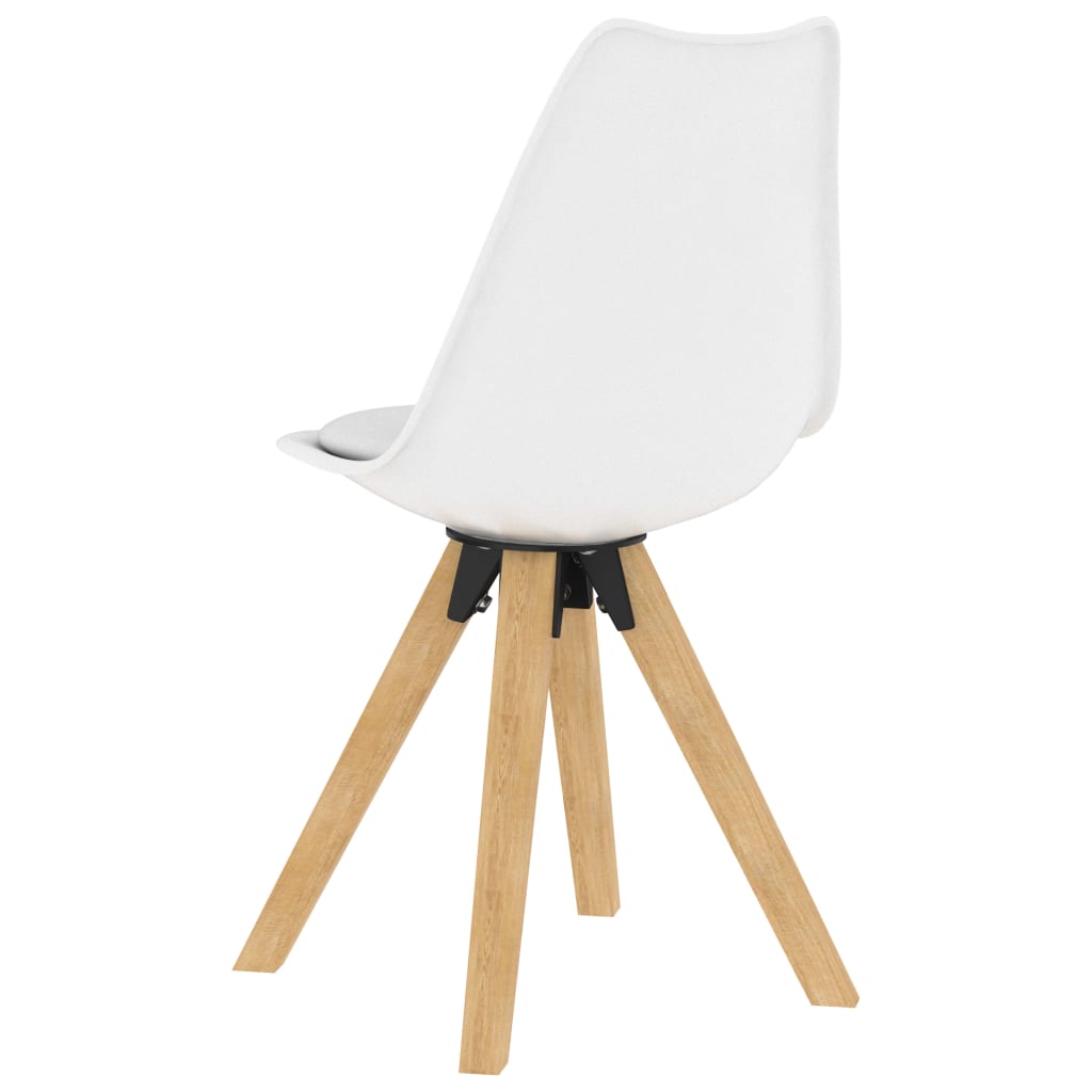 vidaXL Eetkamerstoelen 4 st PP en massief beukenhout wit