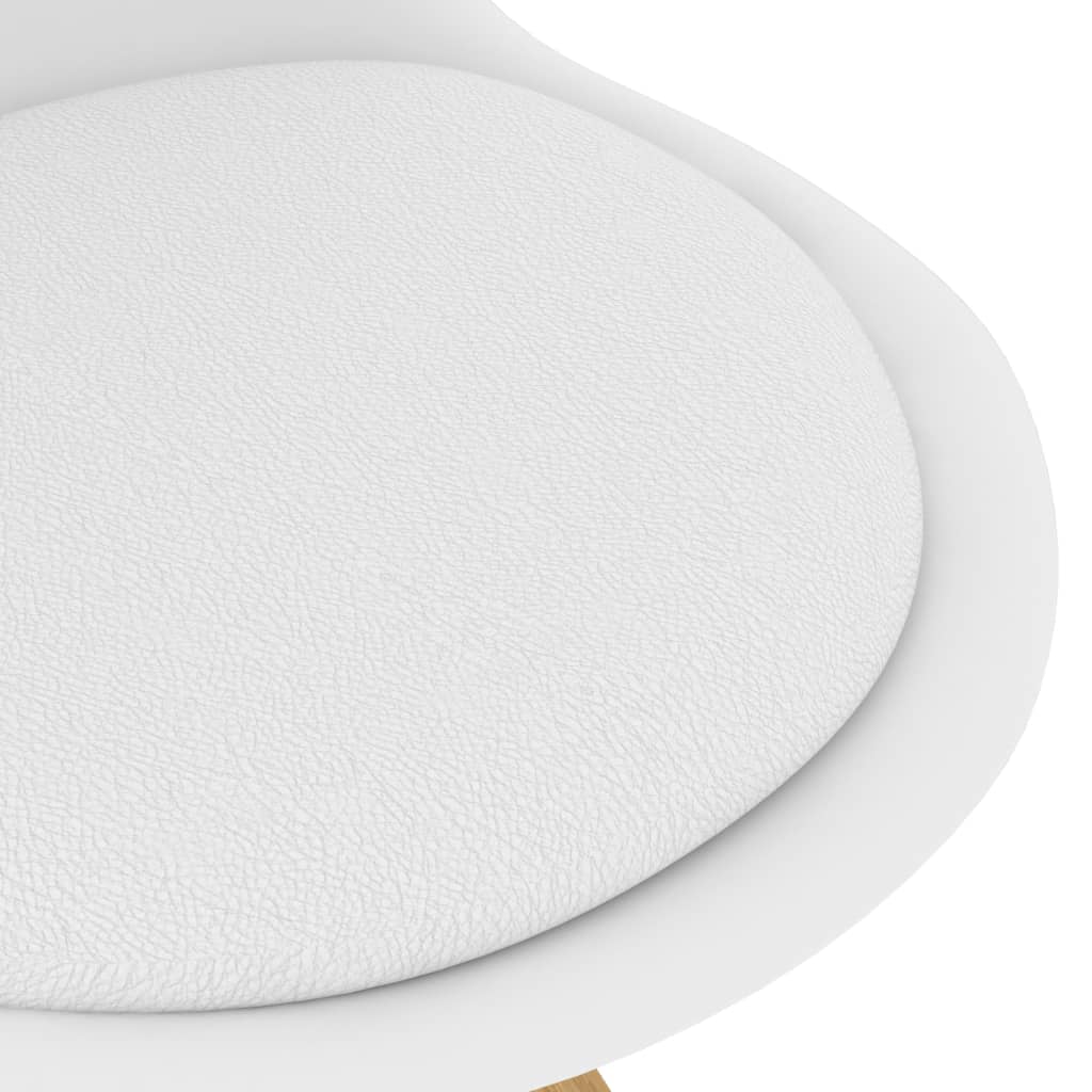 vidaXL Eetkamerstoelen 4 st PP en massief beukenhout wit