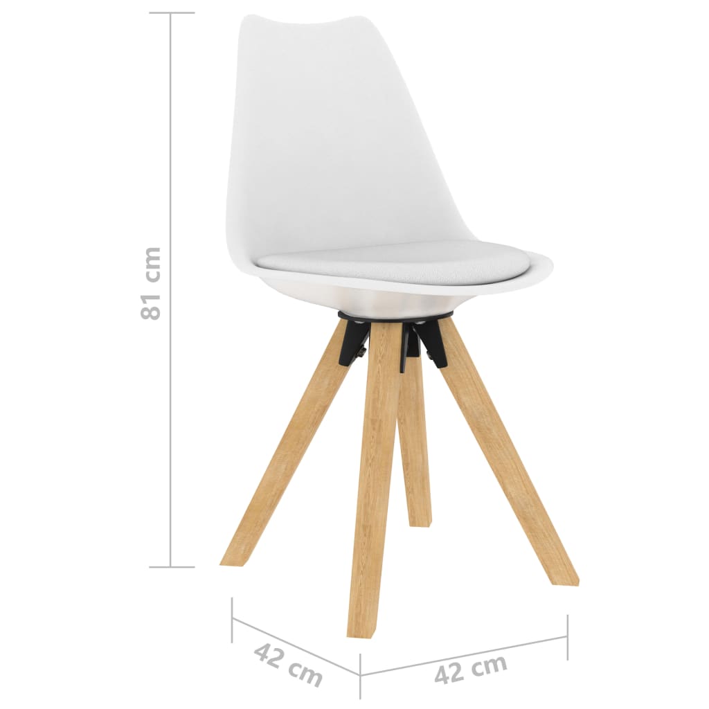 vidaXL Eetkamerstoelen 4 st PP en massief beukenhout wit