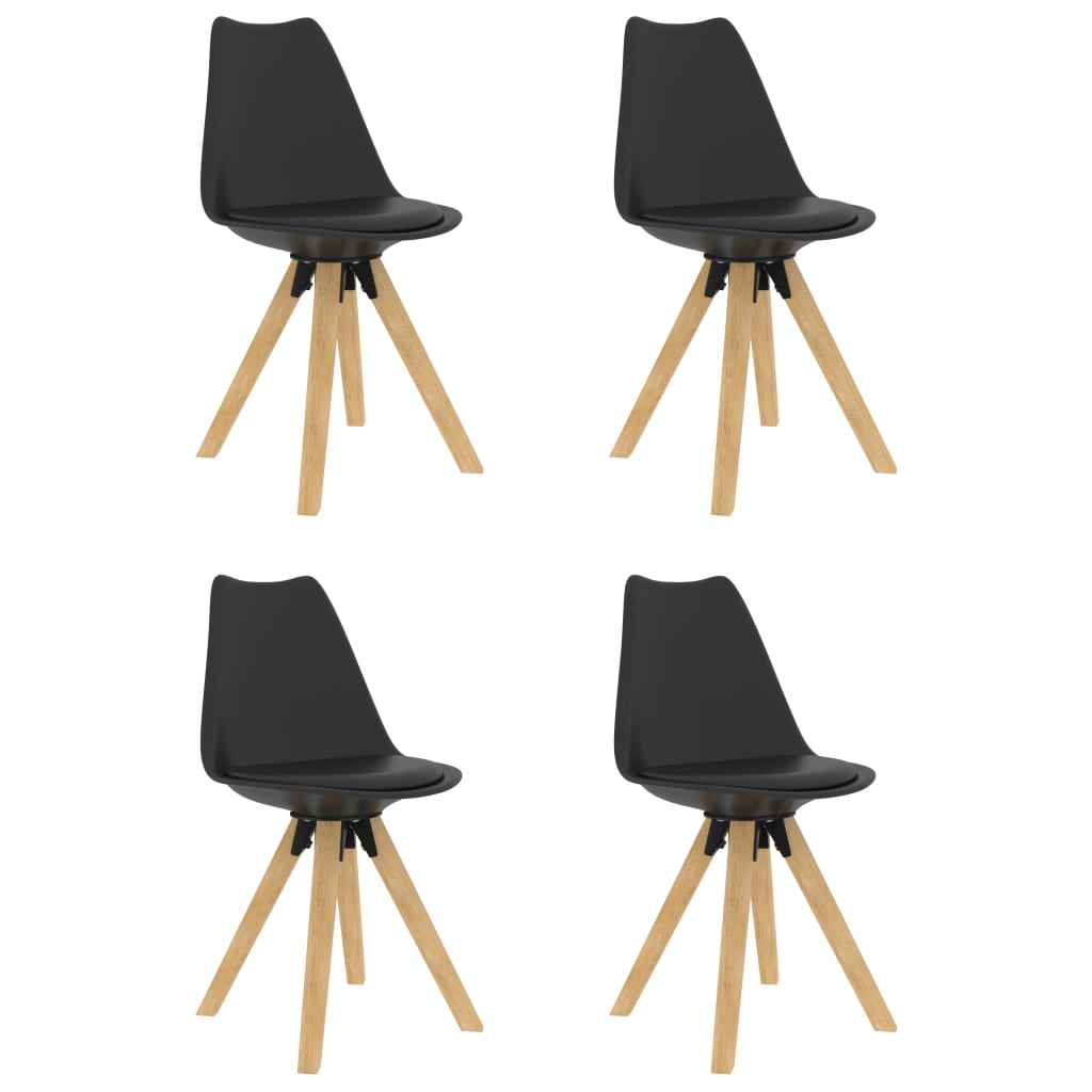 vidaXL Eetkamerstoelen 4 st PP en massief beukenhout wit