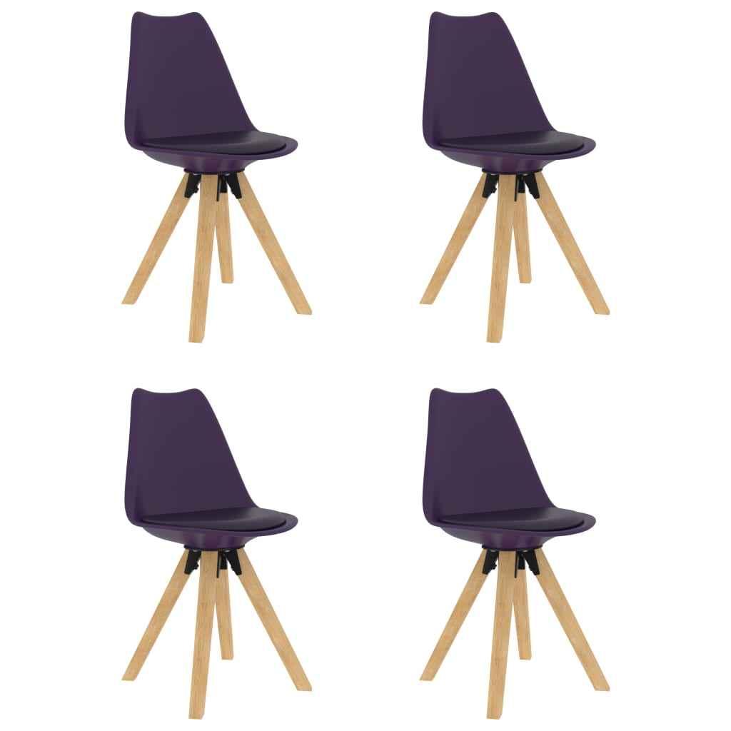 vidaXL Eetkamerstoelen 4 st PP en massief beukenhout wit