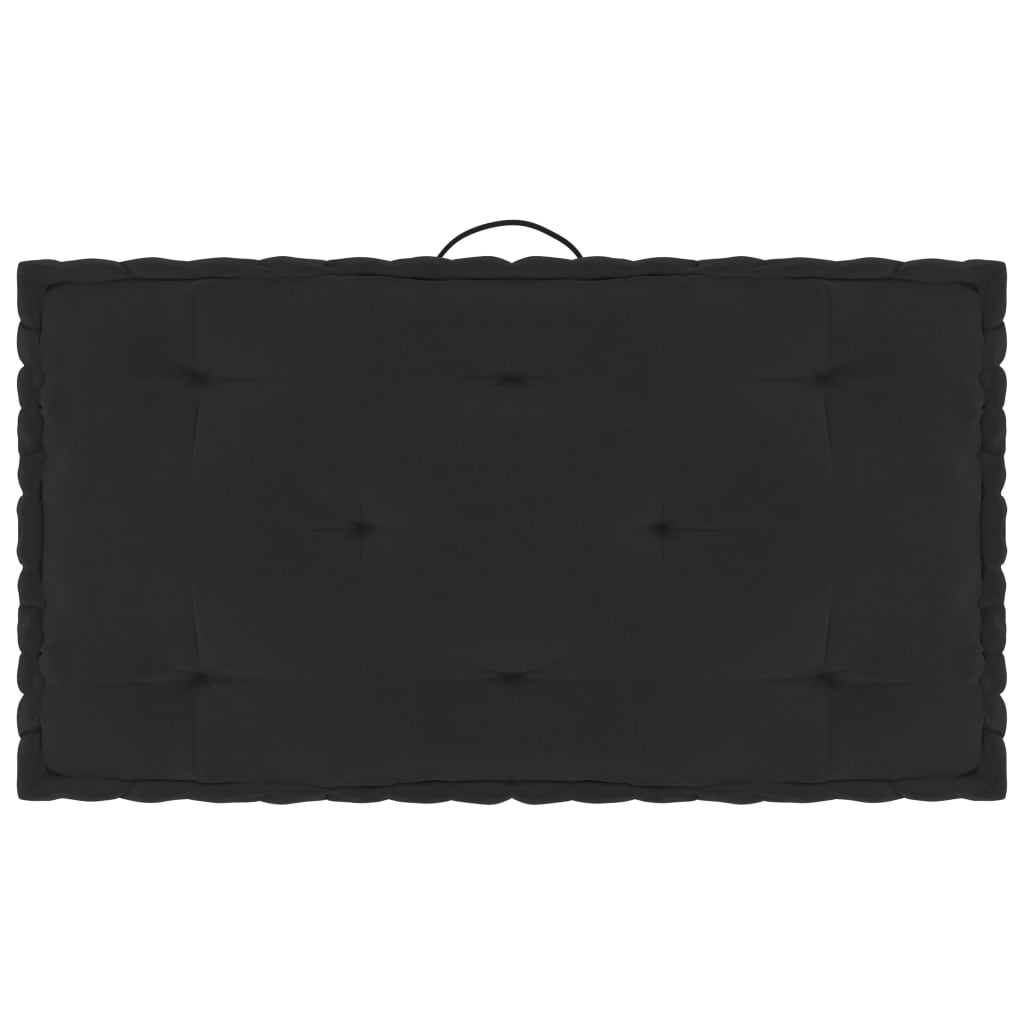 vidaXL Palletvloerkussen 73x40x7 cm katoen zwart