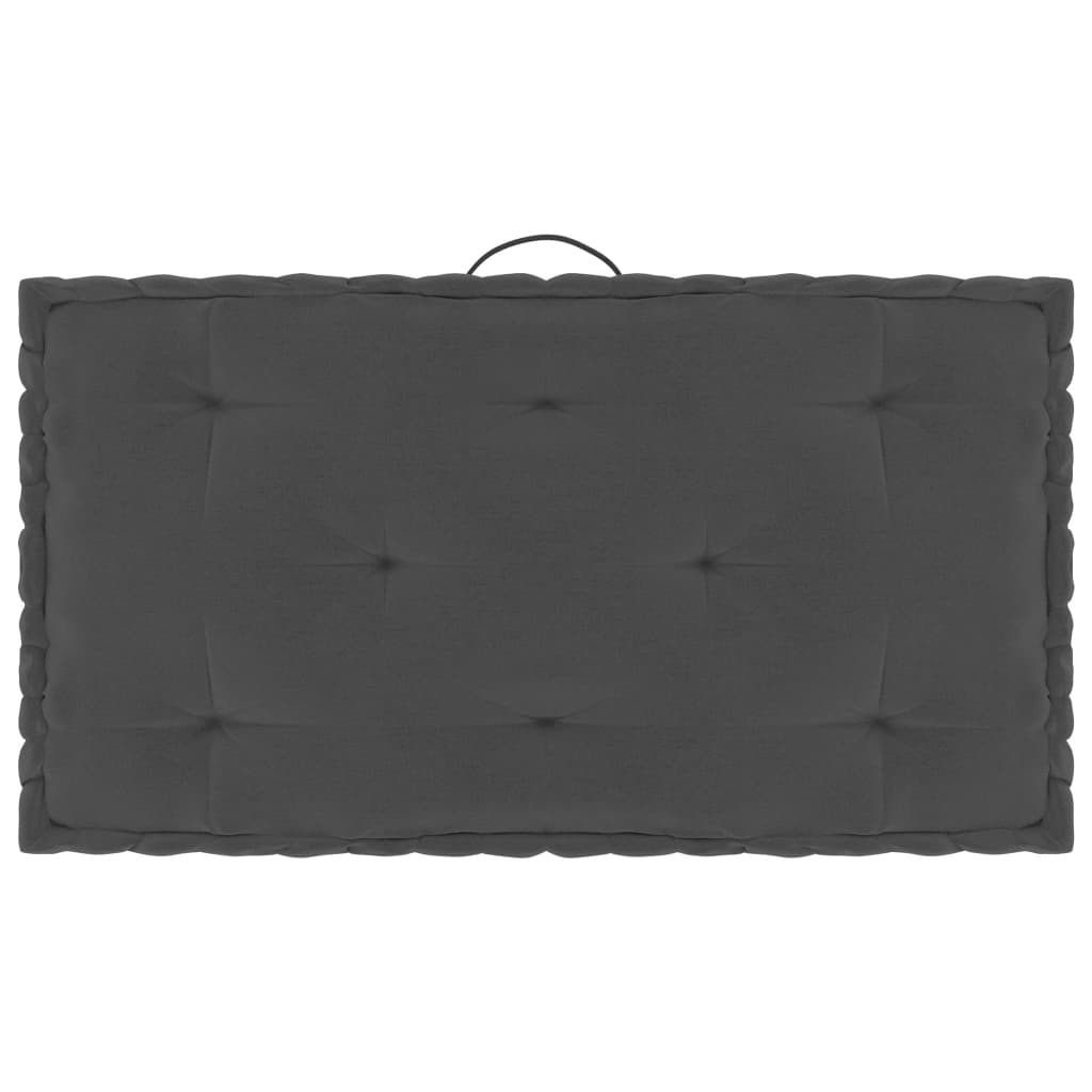 vidaXL Palletvloerkussen 73x40x7 cm katoen zwart