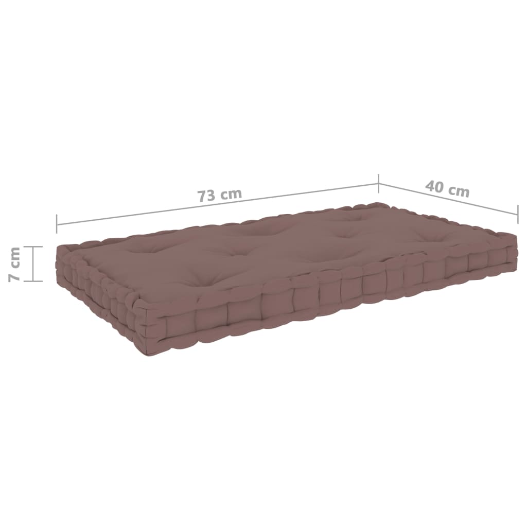 vidaXL Palletvloerkussen 73x40x7 cm katoen zwart
