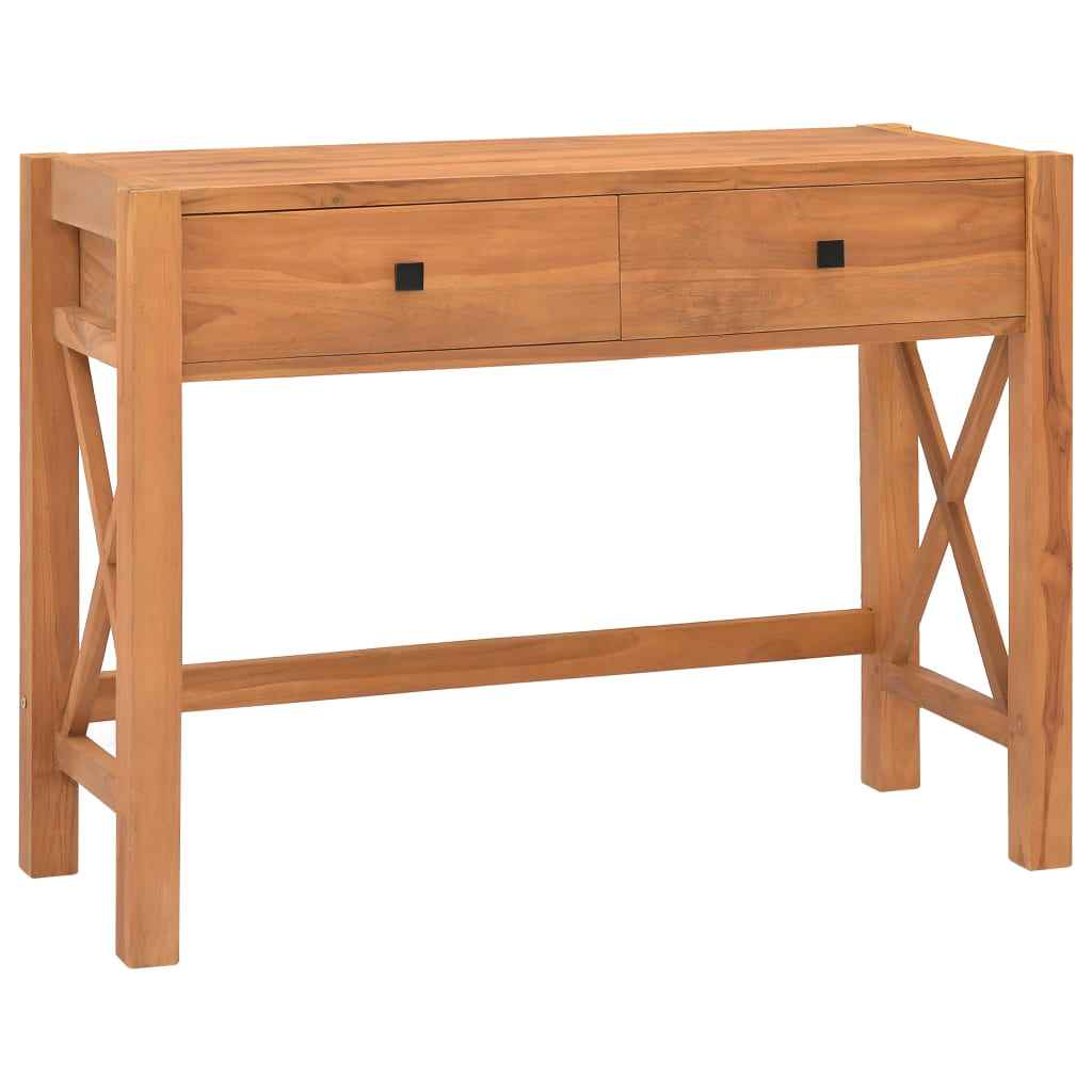 vidaXL Bureau met 2 lades 100x40x75 cm teakhout
