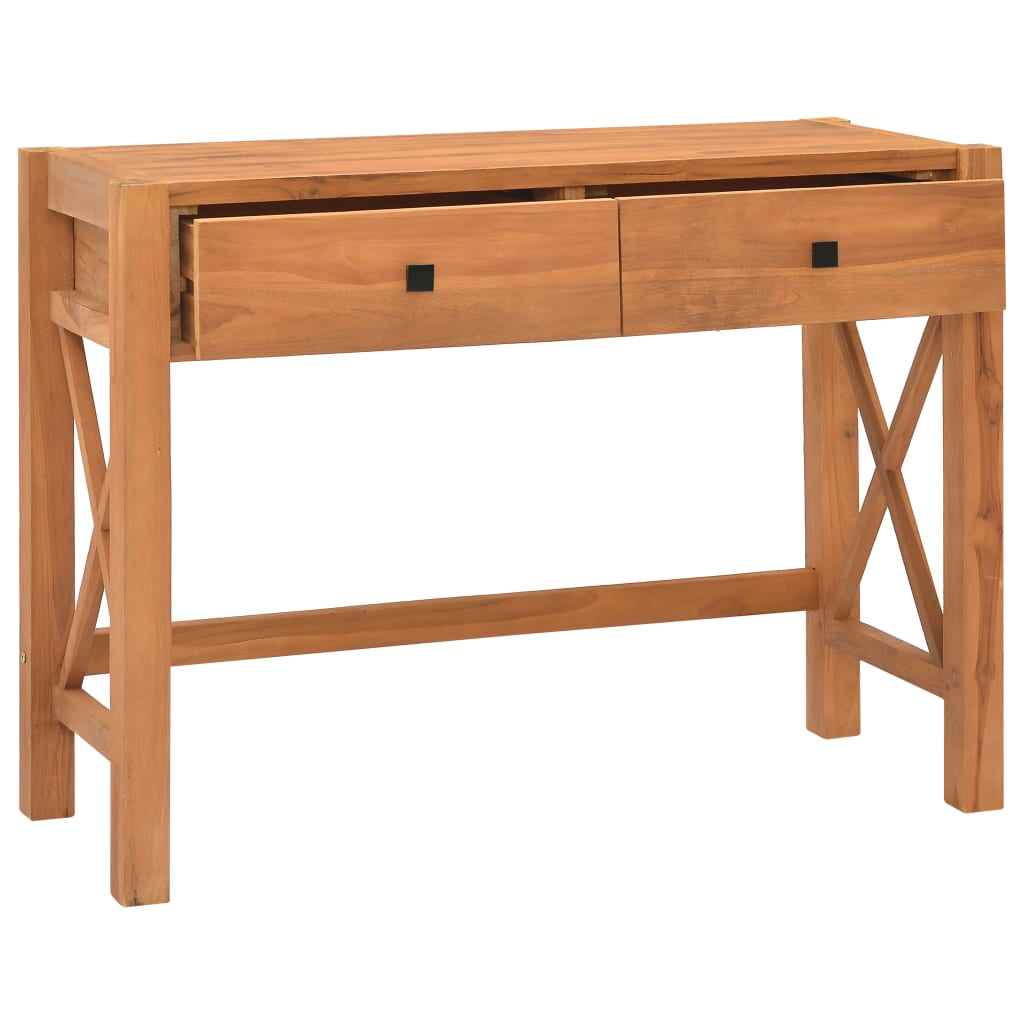 vidaXL Bureau met 2 lades 100x40x75 cm teakhout