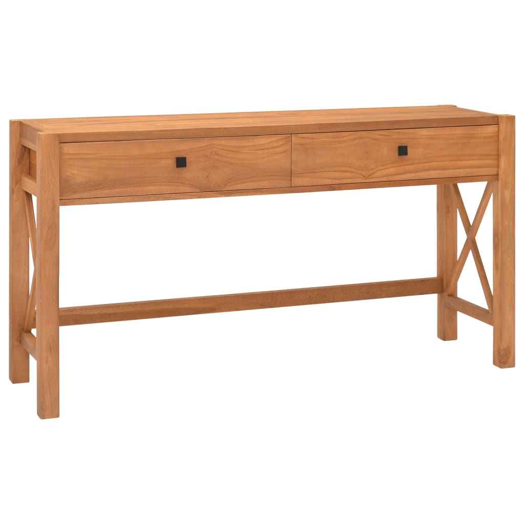 vidaXL Bureau met 2 lades 100x40x75 cm teakhout