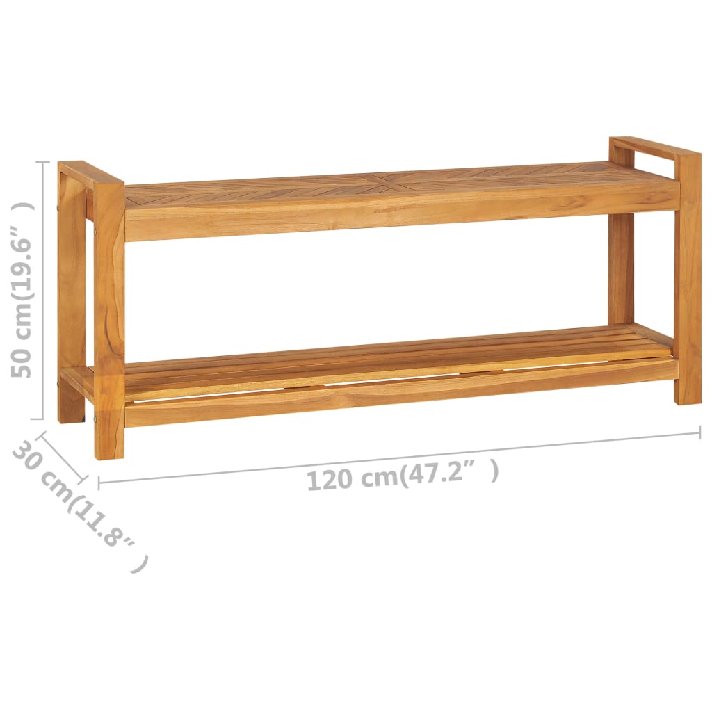 vidaXL Bankje 120 cm massief teakhout