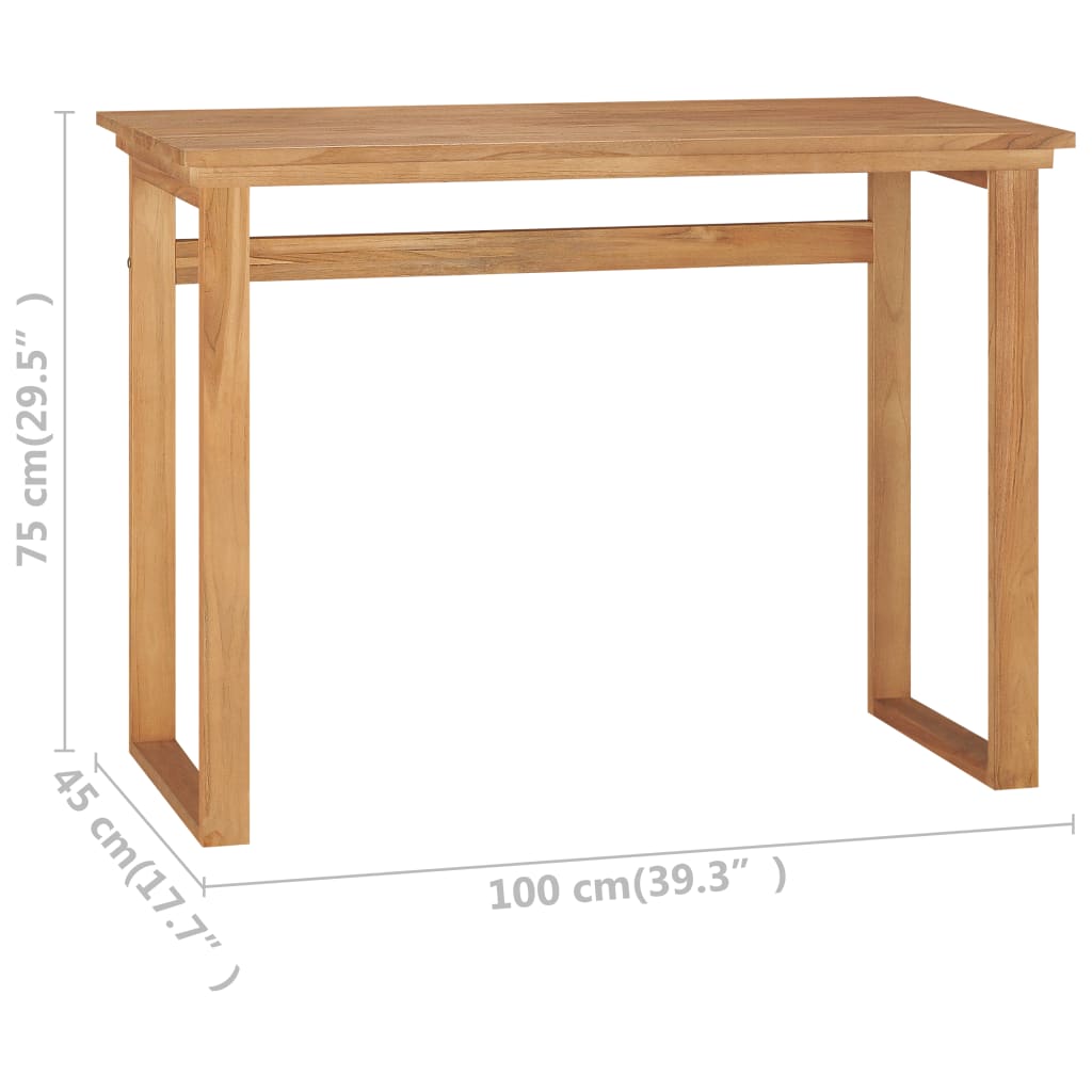 vidaXL Bureau 100x45x75 cm massief teakhout
