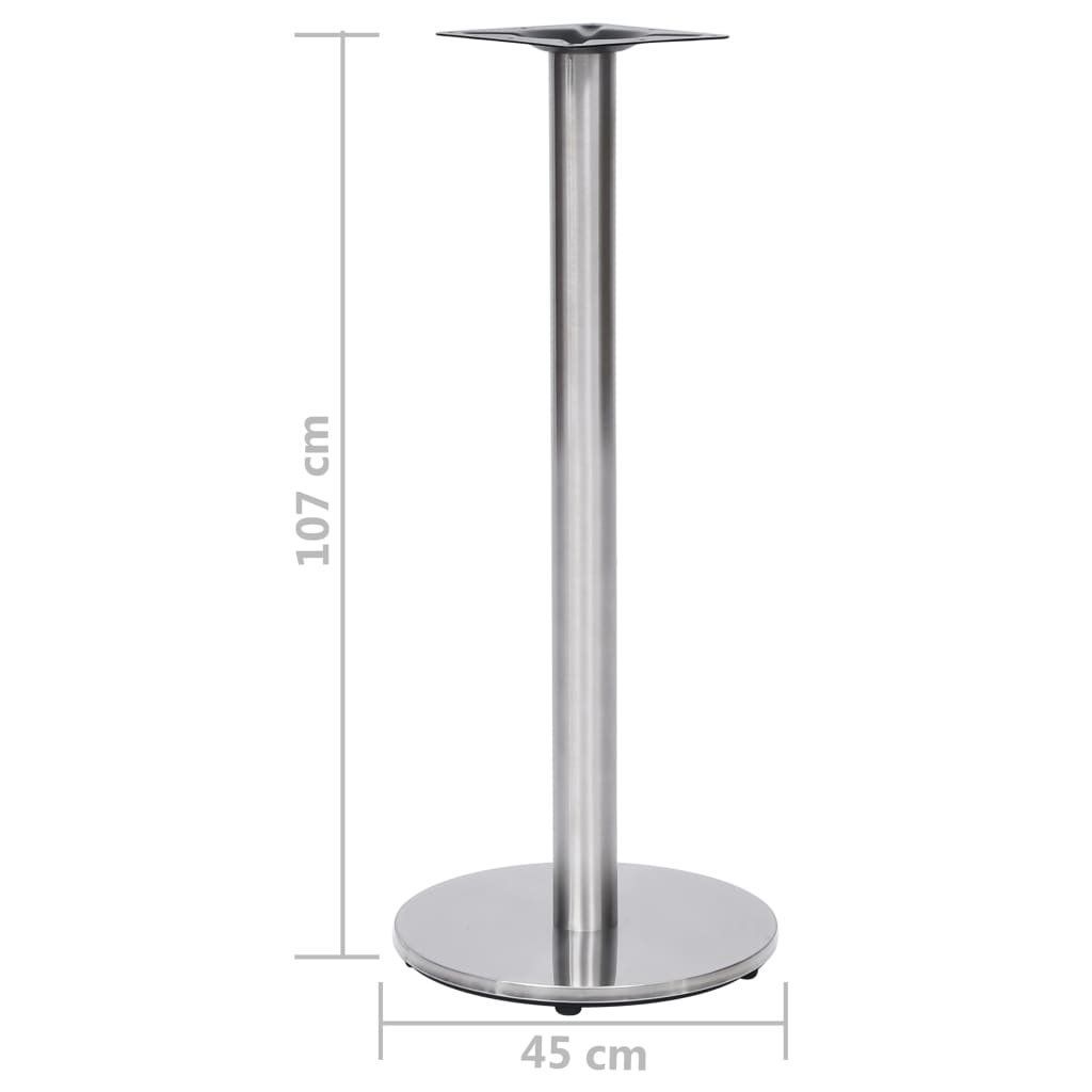 vidaXL Bistrotafelpoot Ø45x72 cm roestvrij staal zilverkleurig