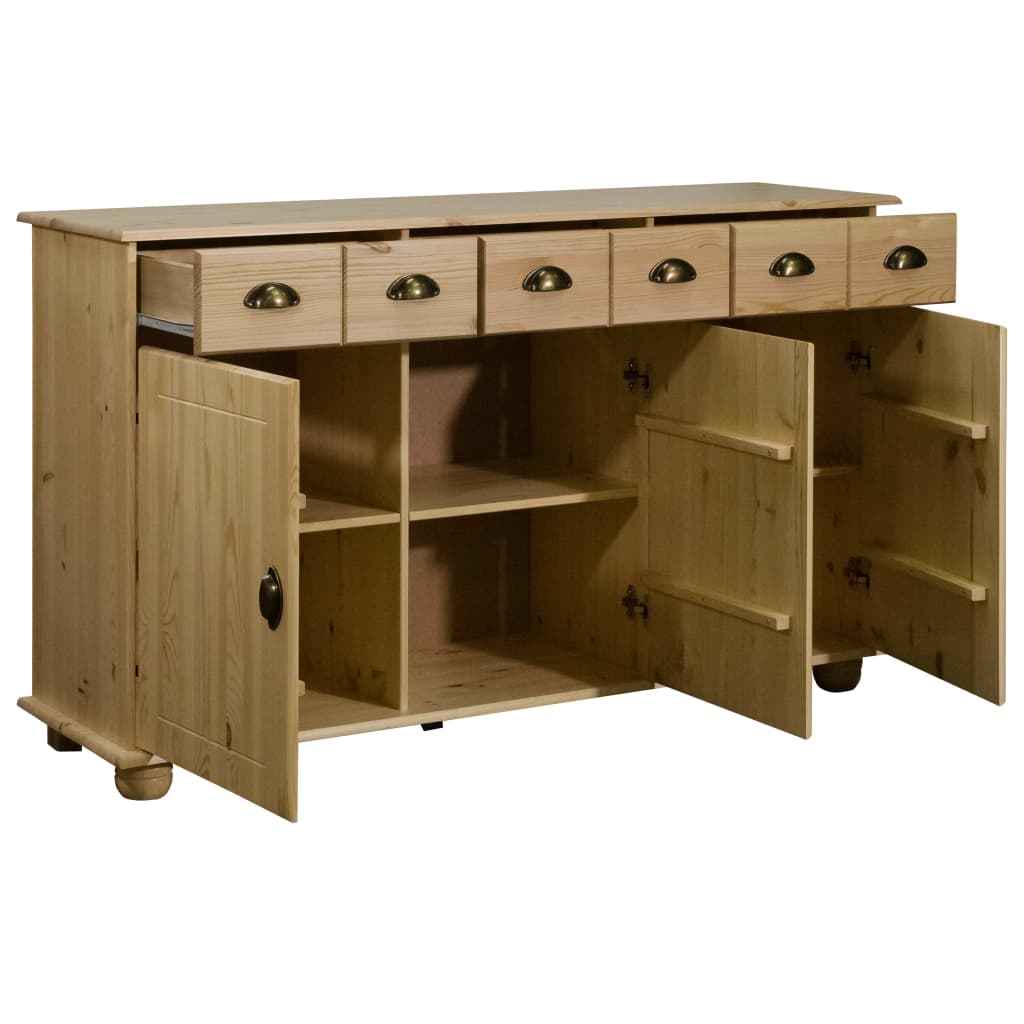 vidaXL Dressoir 134x39x79,5 cm massief grenenhout
