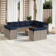 vidaXL 13-Piece Lounge Set with Cushions Poly Rattan Grey