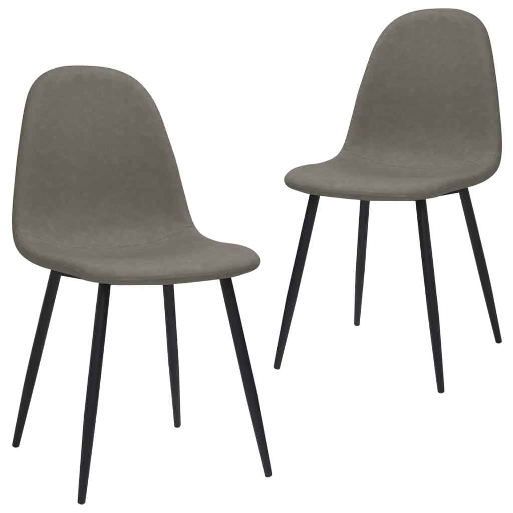 vidaXL Eetkamerstoelen 2 st 45x53,5x83 cm kunstleer donkergrijs