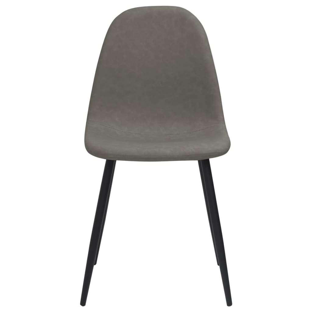 vidaXL Eetkamerstoelen 2 st 45x53,5x83 cm kunstleer donkergrijs