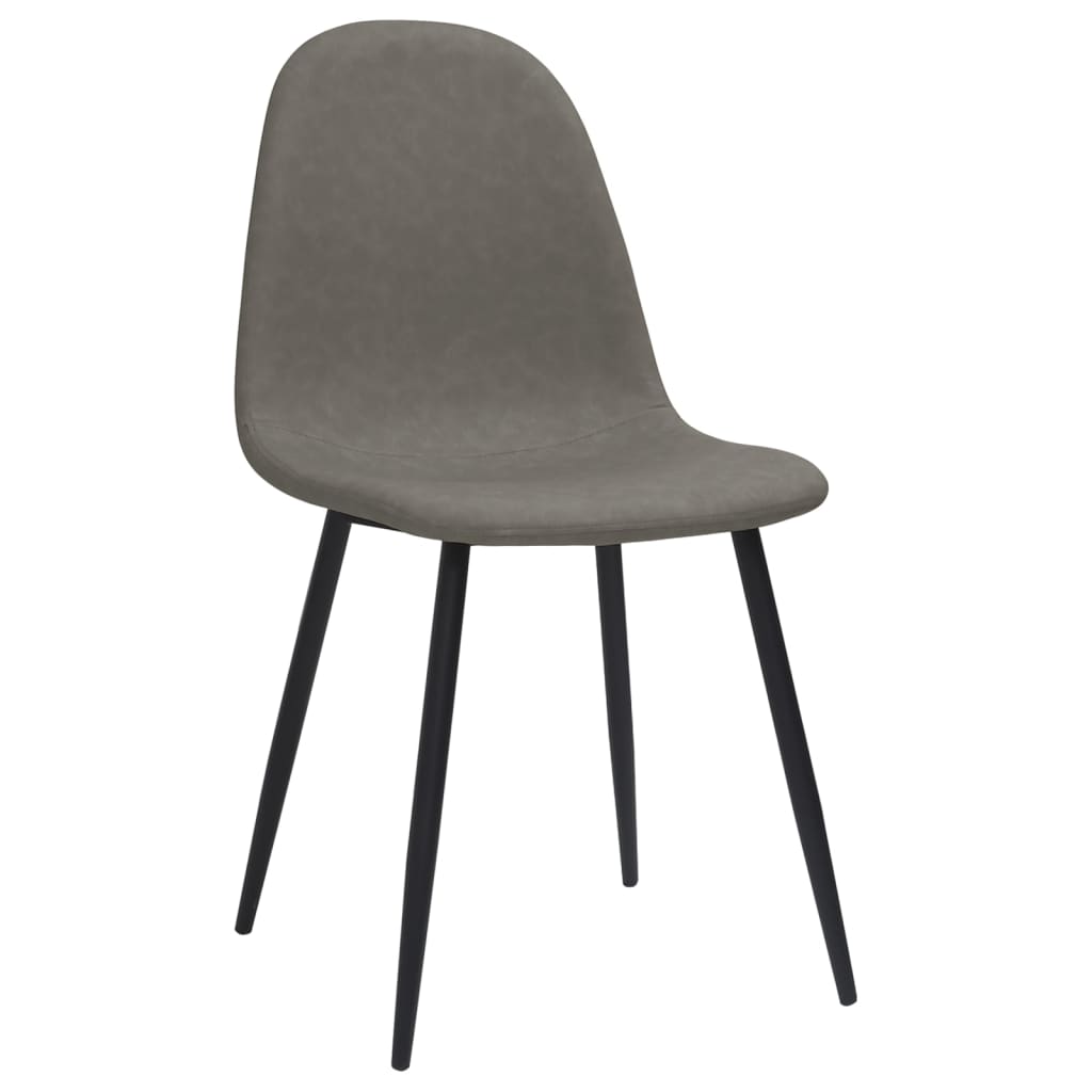 vidaXL Eetkamerstoelen 2 st 45x53,5x83 cm kunstleer donkergrijs