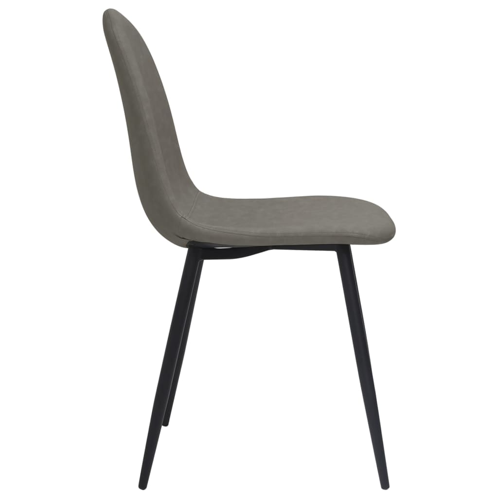 vidaXL Eetkamerstoelen 2 st 45x53,5x83 cm kunstleer donkergrijs