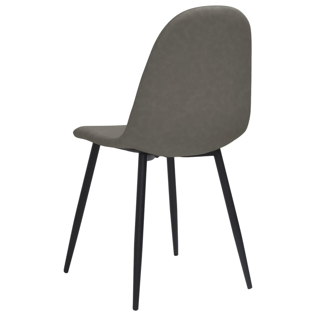 vidaXL Eetkamerstoelen 2 st 45x53,5x83 cm kunstleer donkergrijs