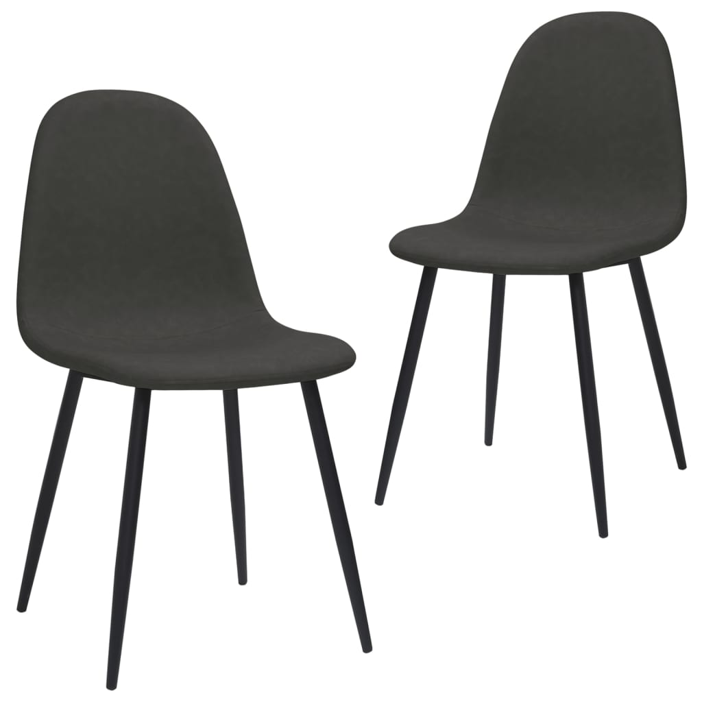 vidaXL Eetkamerstoelen 2 st 45x53,5x83 cm kunstleer donkergrijs