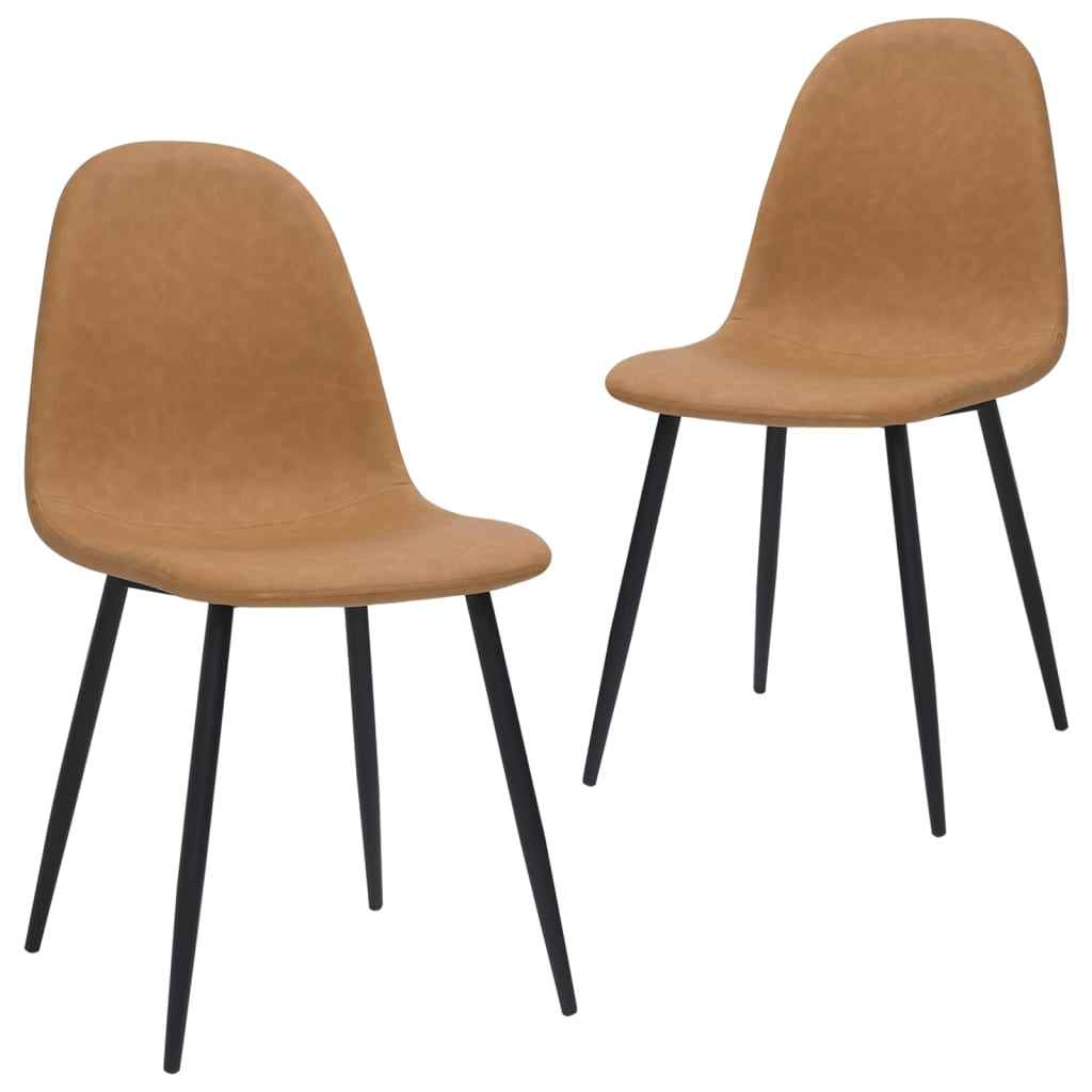 vidaXL Eetkamerstoelen 2 st 45x53,5x83 cm kunstleer donkergrijs