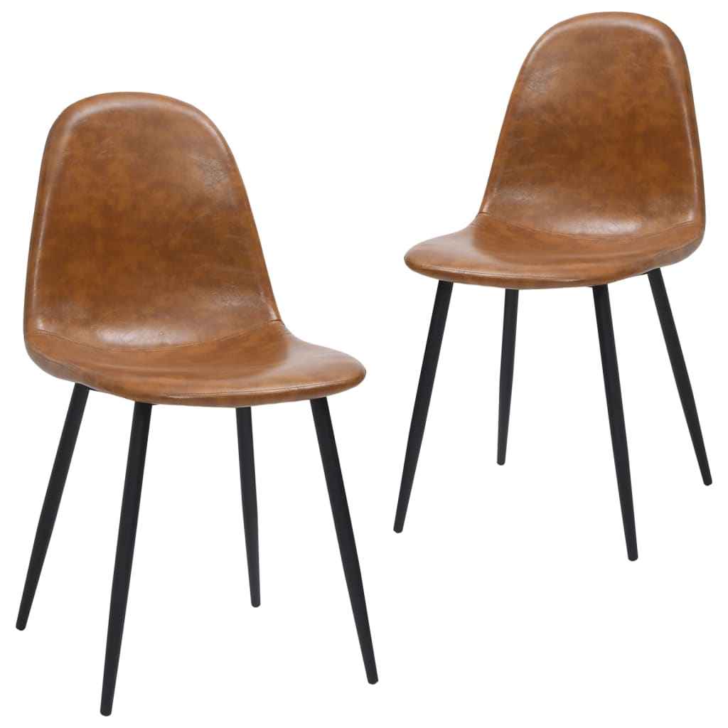 vidaXL Eetkamerstoelen 2 st 45x53,5x83 cm kunstleer donkergrijs