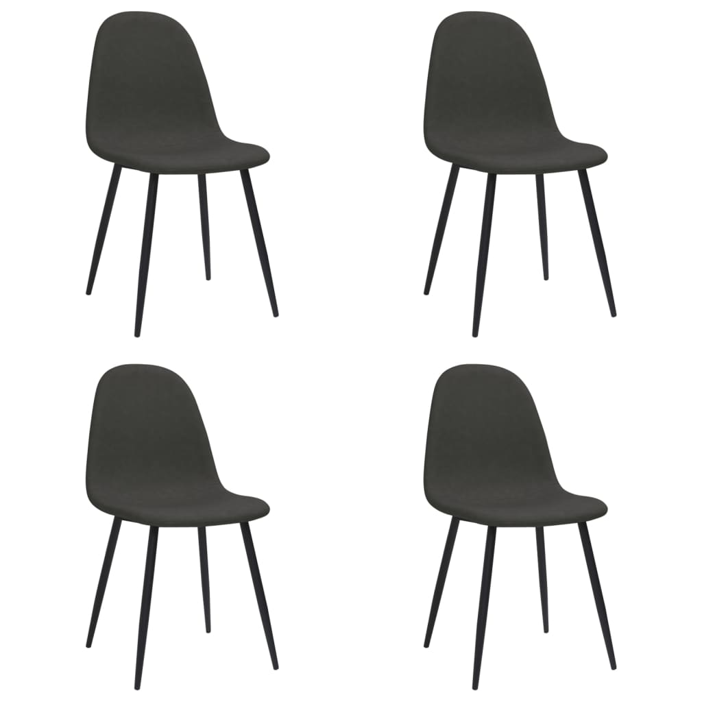 vidaXL Eetkamerstoelen 2 st 45x53,5x83 cm kunstleer donkergrijs