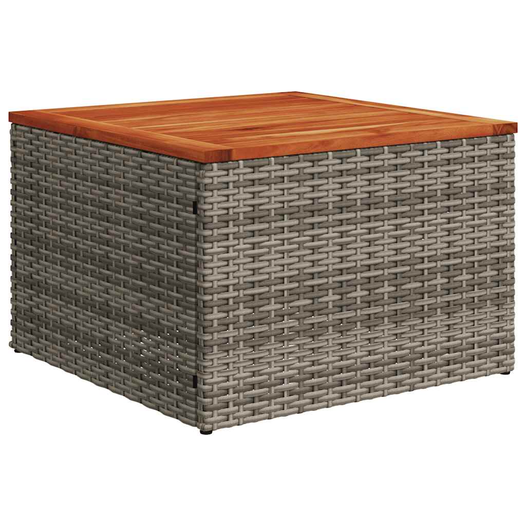 vidaXL 7-delige tuinbankset met kussens, grijs polyrotan