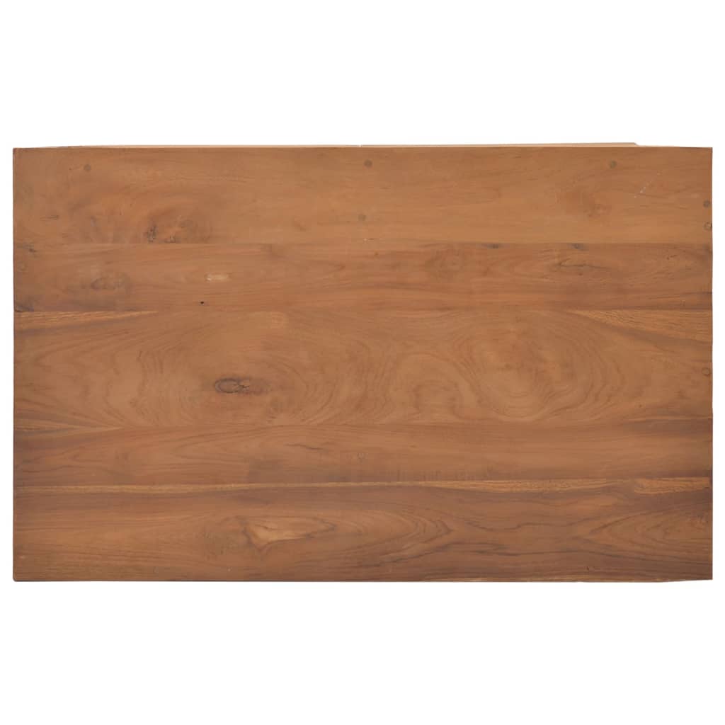 vidaXL Tv-meubel met wielen 80x50x42 cm massief teakhout