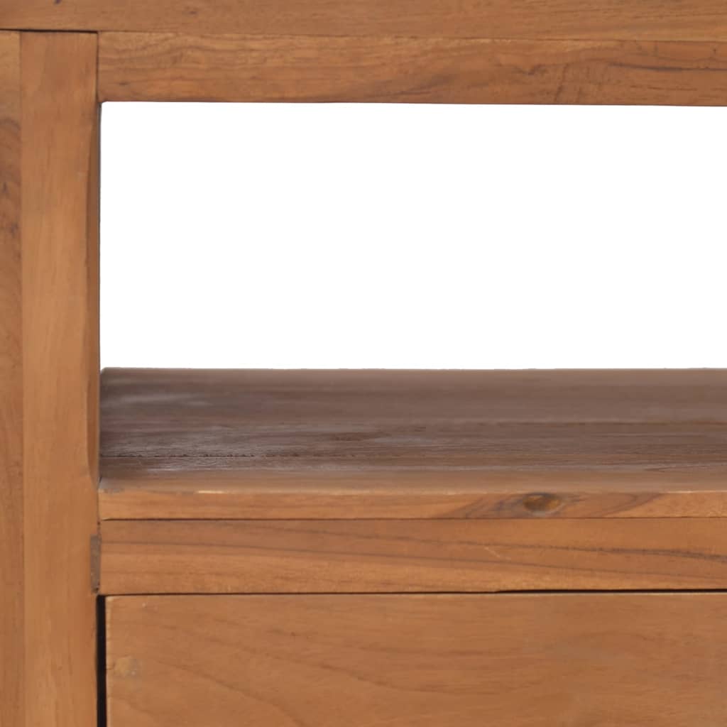 vidaXL Tv-meubel met wielen 80x50x42 cm massief teakhout