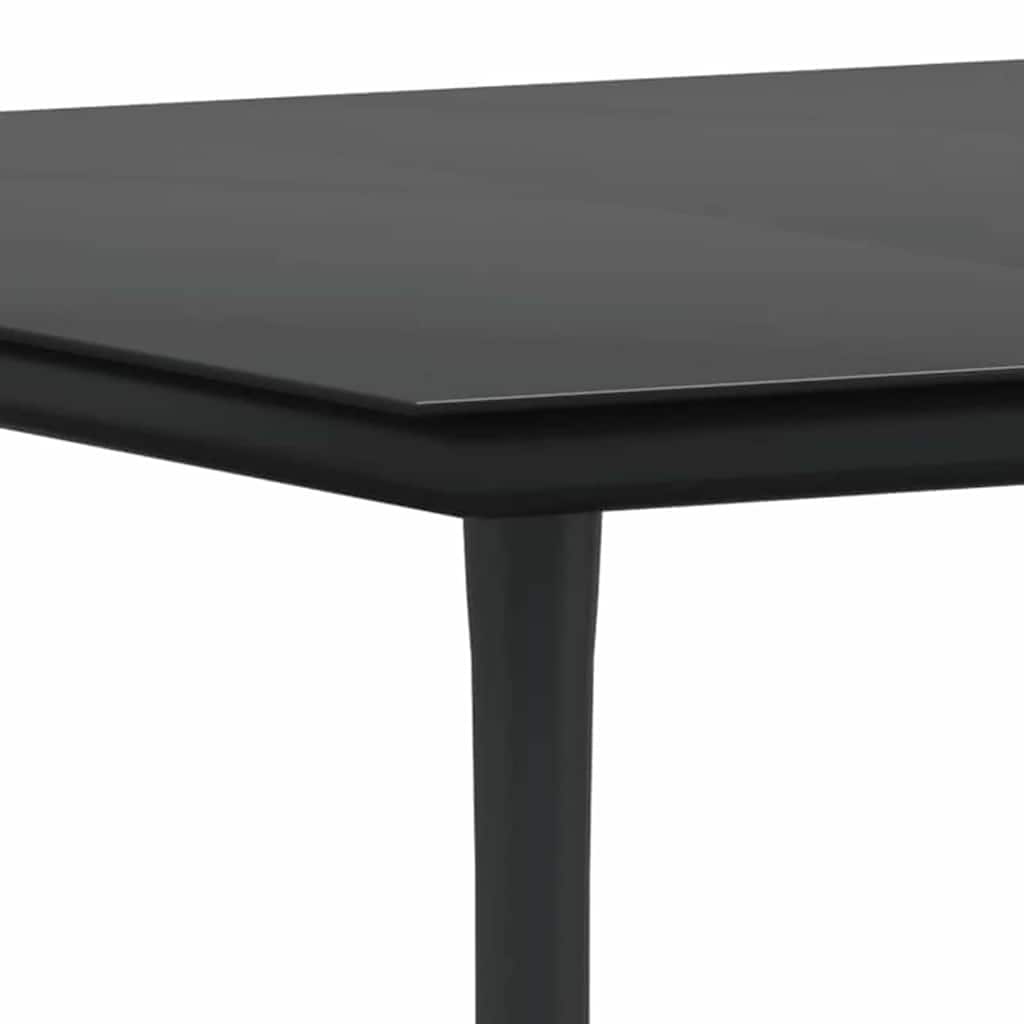 vidaXL Tuin eettafelset met kussen 3 pcs Zwart poly rattan
