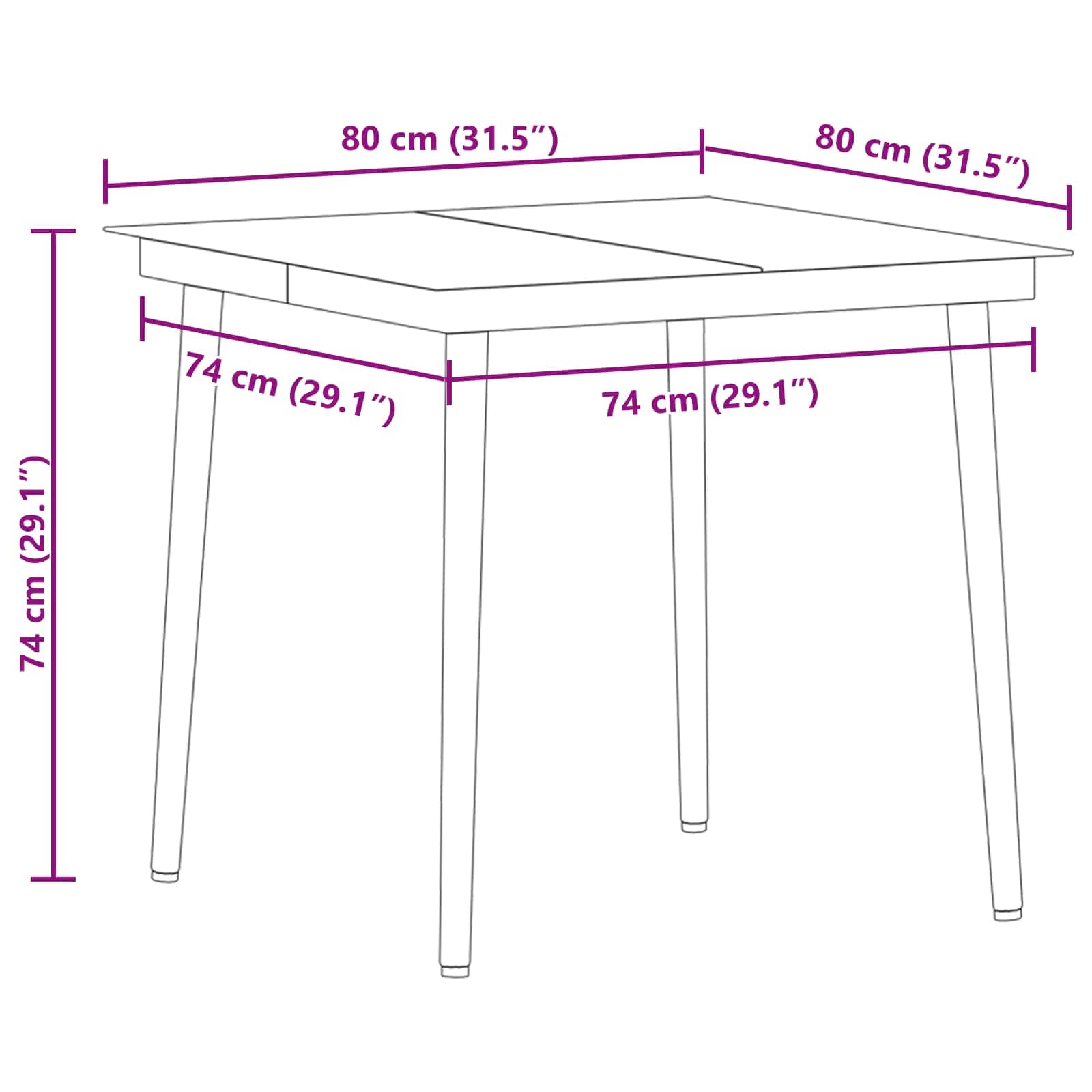 vidaXL Tuin eettafelset met kussen 3 pcs Zwart poly rattan