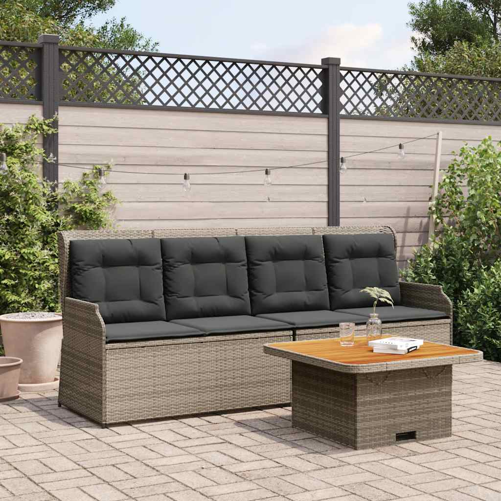 vidaXL 3-Piece Lounge Set with Cushions Poly Rattan Black