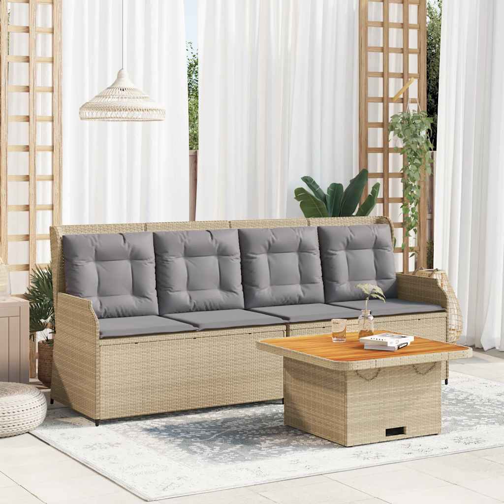 vidaXL 3-Piece Lounge Set with Cushions Poly Rattan Black