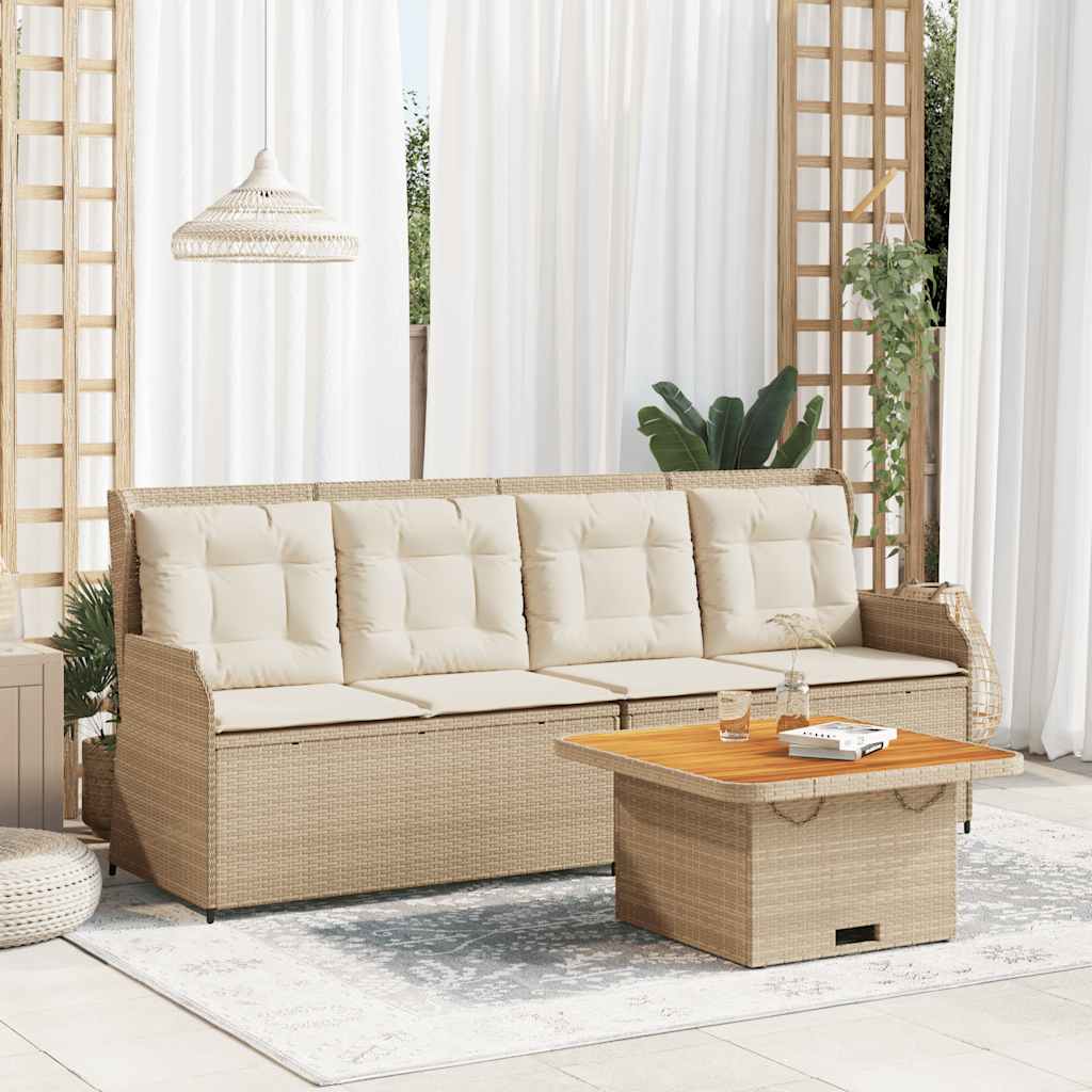 vidaXL 3-Piece Lounge Set with Cushions Poly Rattan Black