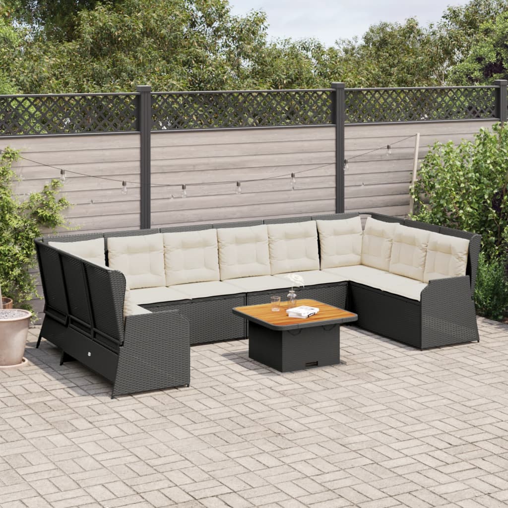 vidaXL 7-delige Loungeset met kussens poly rattan grijs
