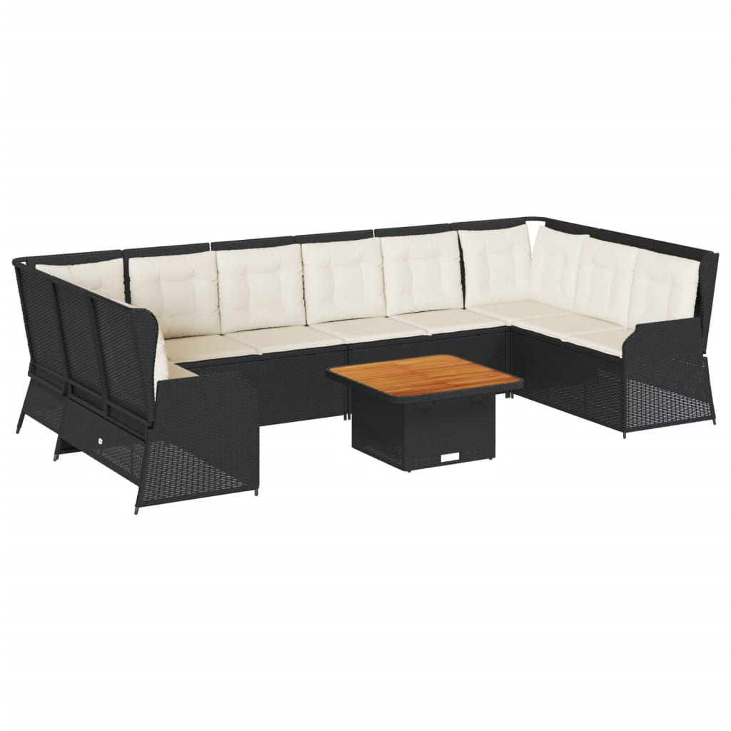 vidaXL 7-delige Loungeset met kussens poly rattan grijs