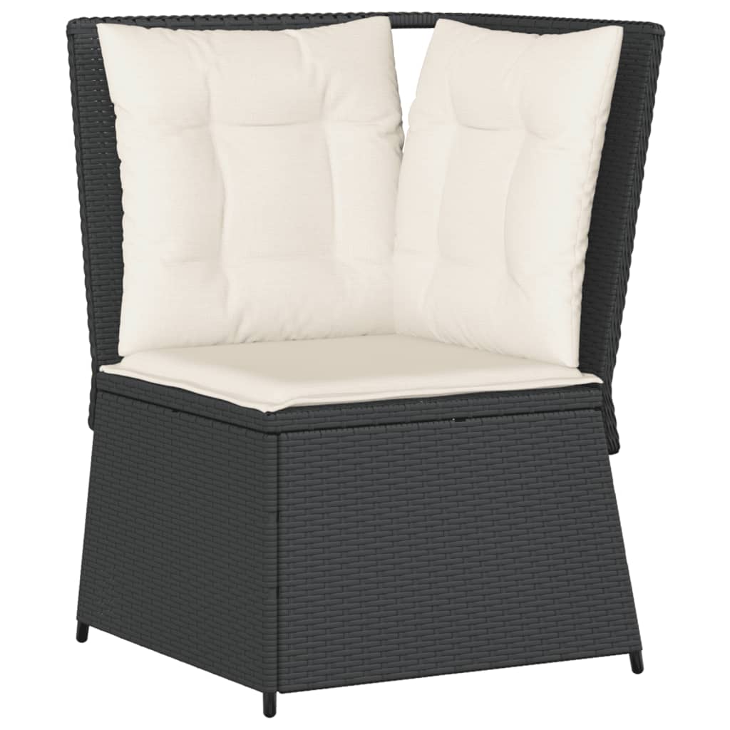vidaXL 7-delige Loungeset met kussens poly rattan grijs