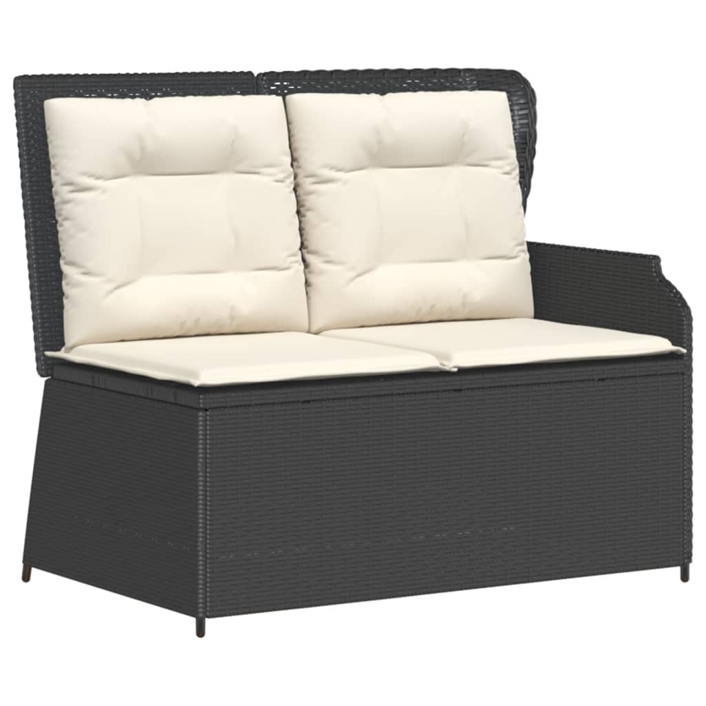 vidaXL 3-delige Loungeset met kussens poly rattan beige