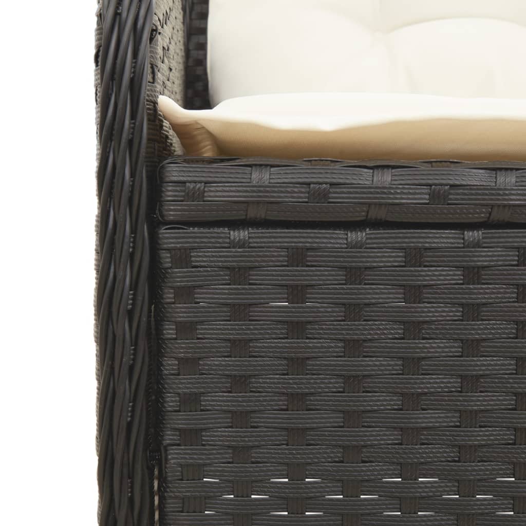 vidaXL 3-delige Loungeset met kussens poly rattan beige