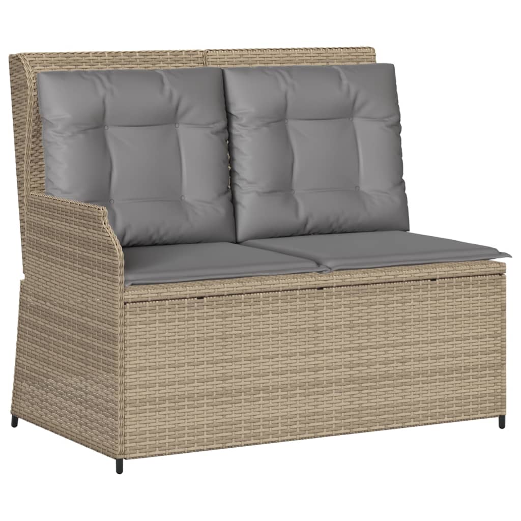 vidaXL 6-delige Loungeset met kussens poly rattan beige
