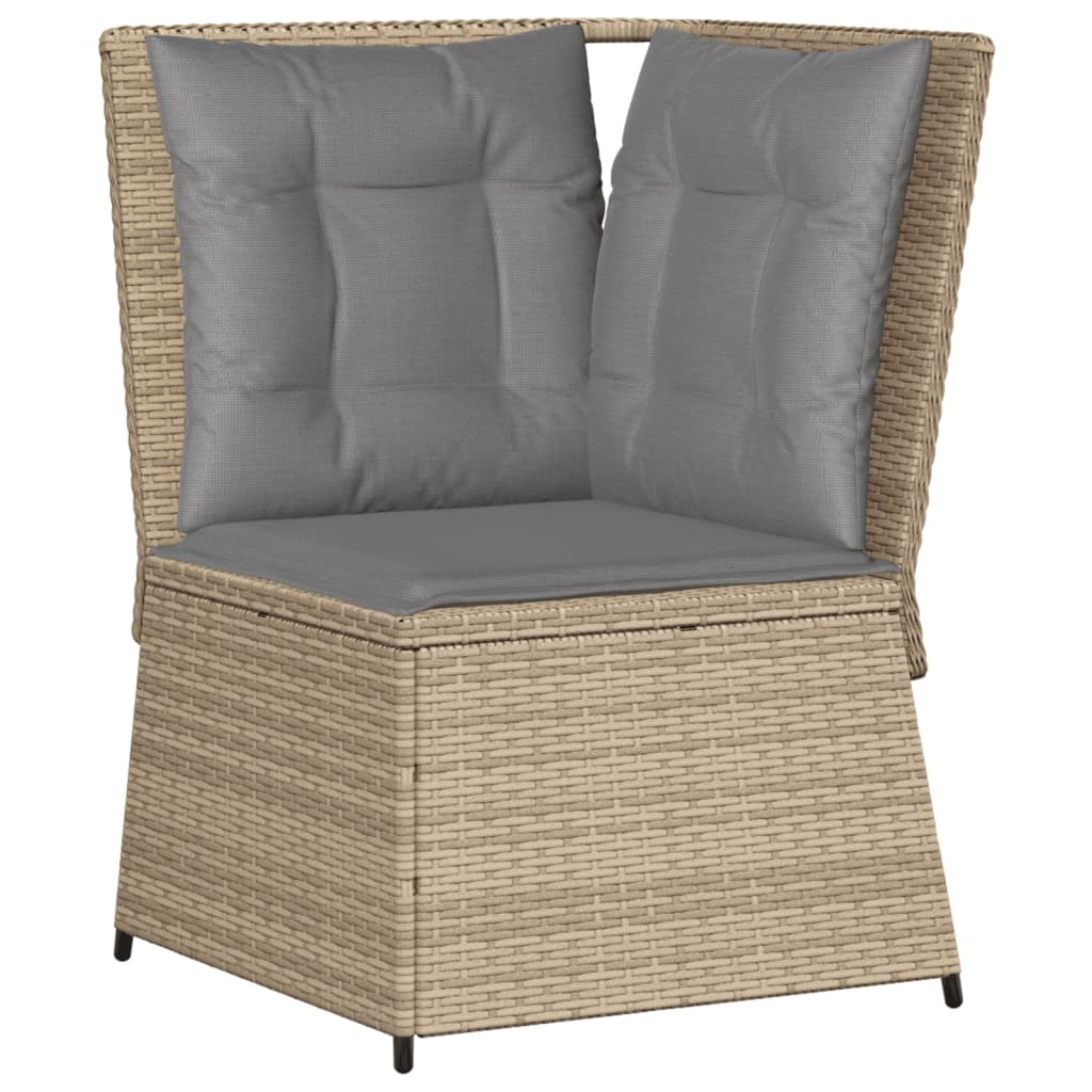 vidaXL 6-delige Loungeset met kussens poly rattan beige