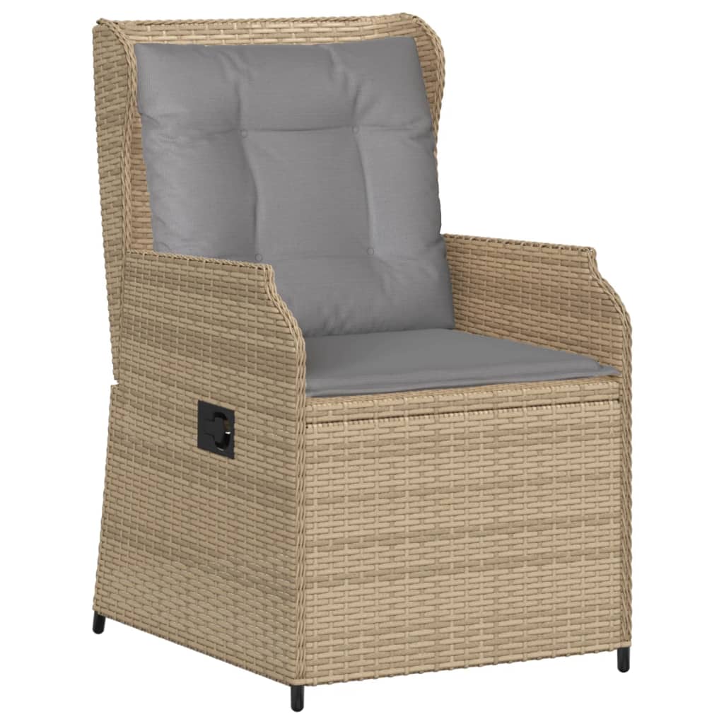 vidaXL 6-delige Loungeset met kussens poly rattan beige