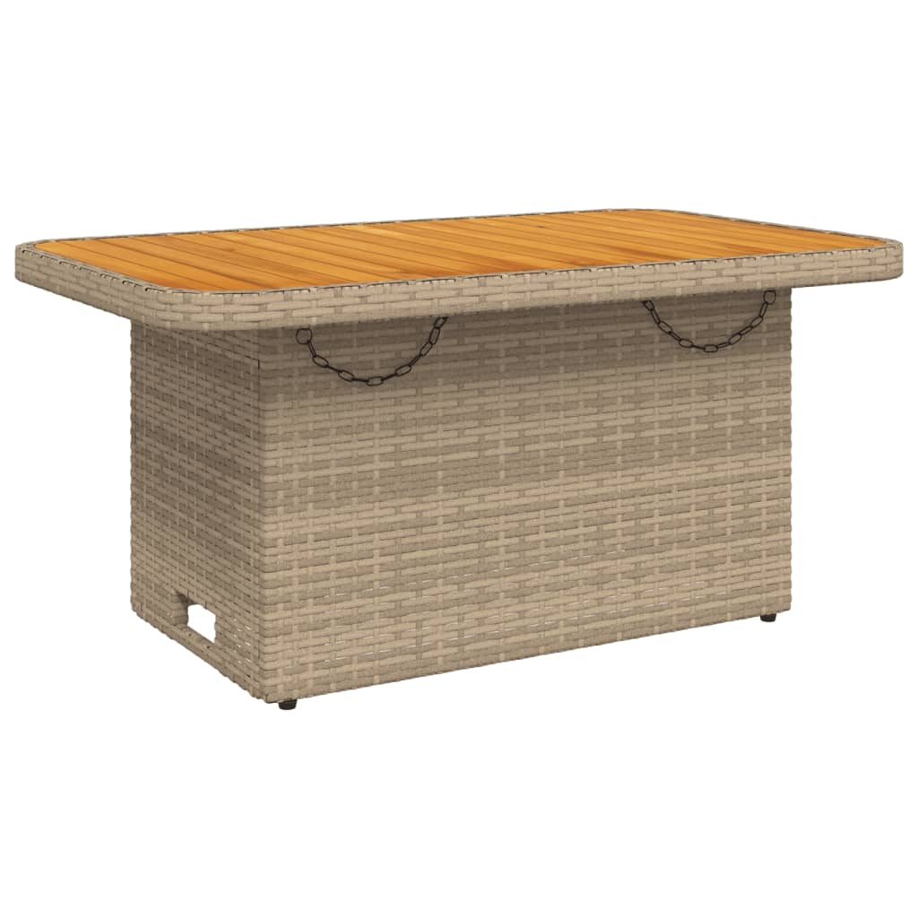 vidaXL 6-delige Loungeset met kussens poly rattan beige