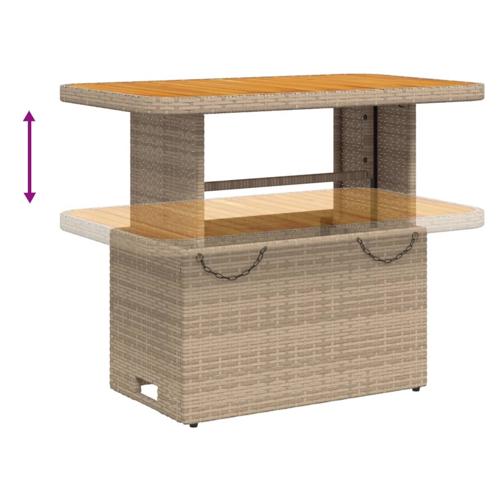 vidaXL 6-delige Loungeset met kussens poly rattan beige