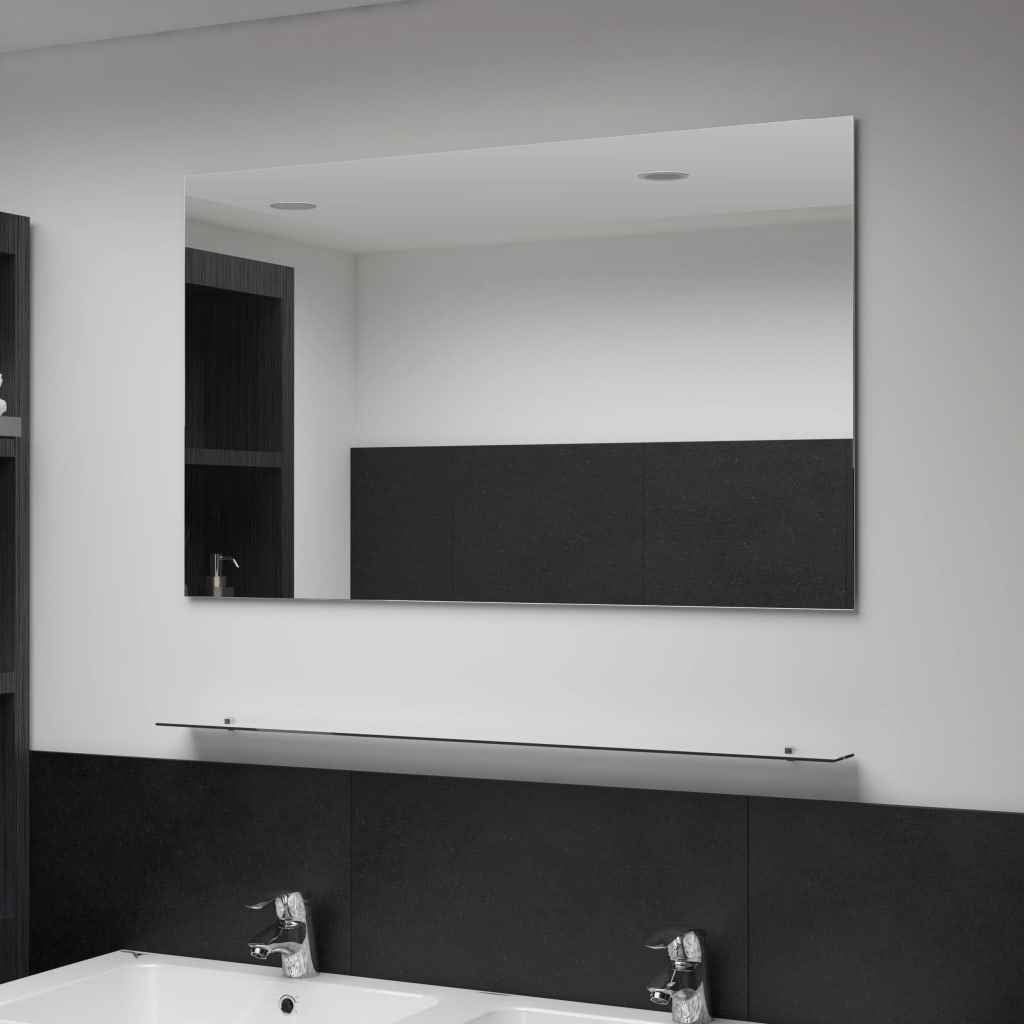 vidaXL Wandspiegel met schap 80x60 cm gehard glas