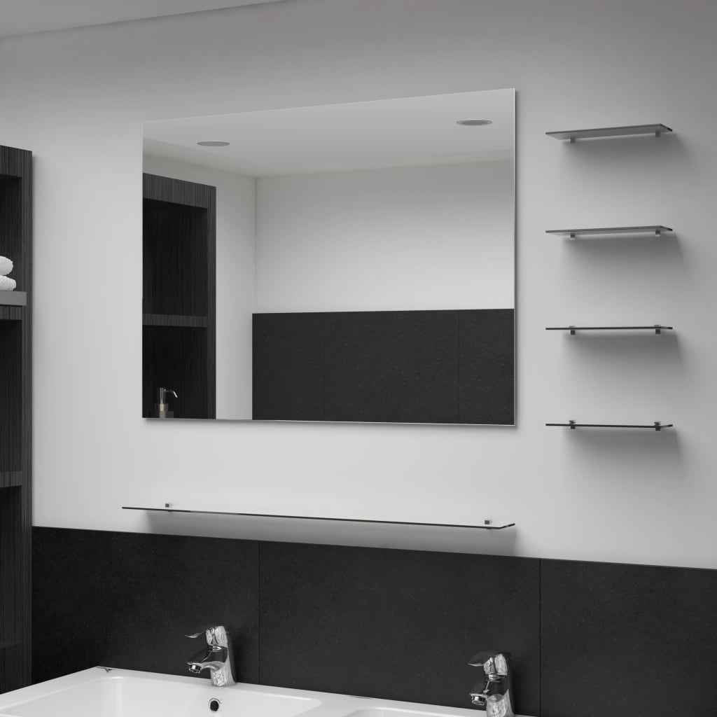 vidaXL Wandspiegel met schap 80x60 cm gehard glas