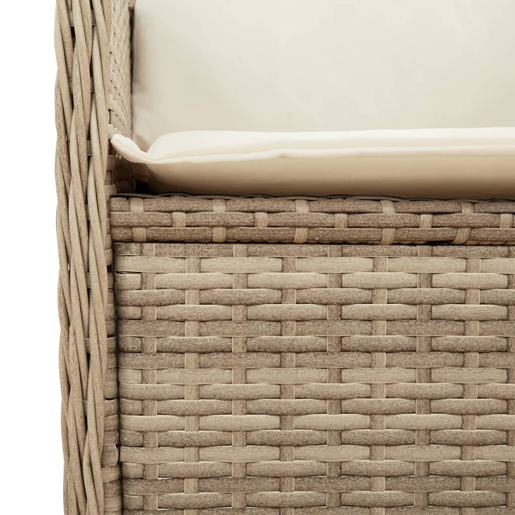 vidaXL 6-delige Loungeset met kussens poly rattan beige