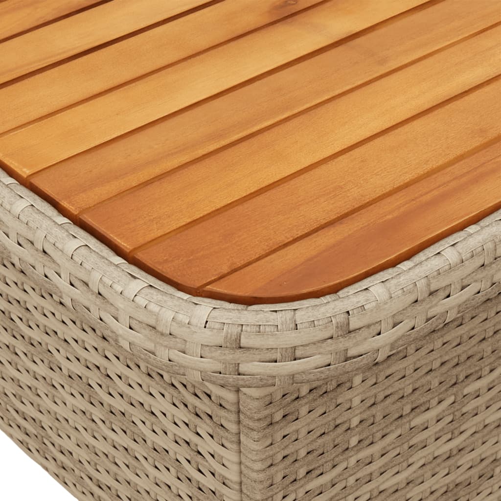 vidaXL 6-delige Loungeset met kussens poly rattan beige