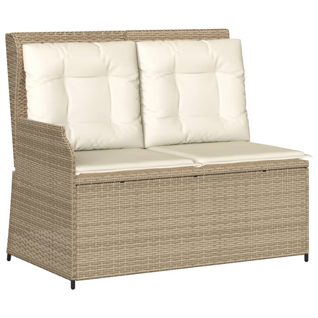 vidaXL 6-delige Loungeset met kussens poly rattan beige