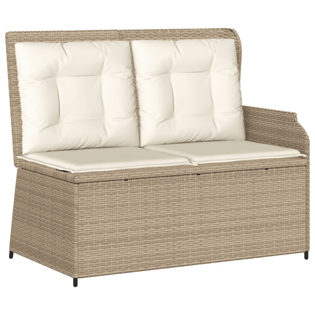 vidaXL 6-delige Loungeset met kussens poly rattan beige